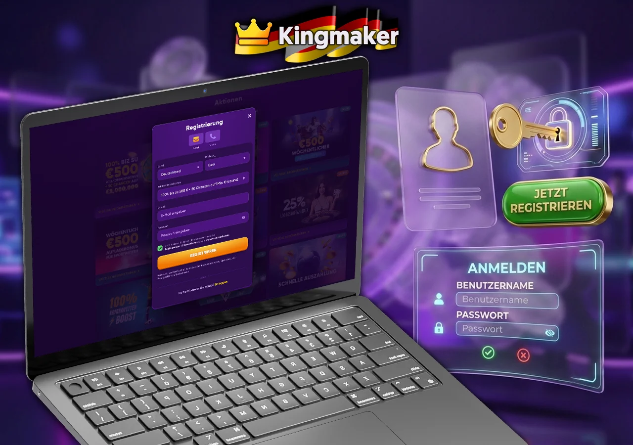 Schritt-für-Schritt-Anleitung für die schnelle Registrierung bei Kingmaker.