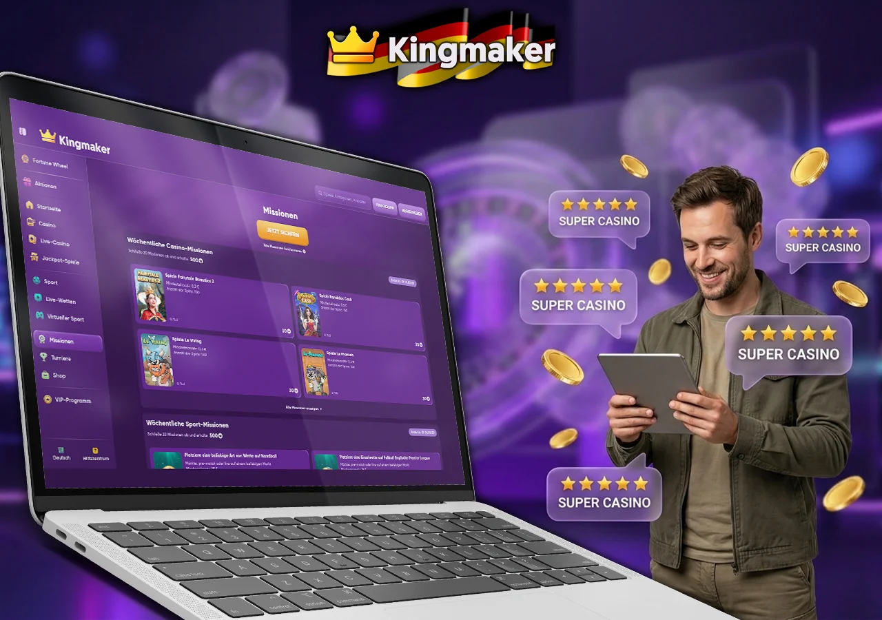 Echte Kundenbewertungen und Erfahrungen aktiver Spieler im Kingmaker Casino.